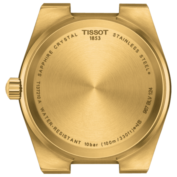  Tissot Watch t1372103302100 For Unisex - Analog Display, Stainless Steel Band - Gold 