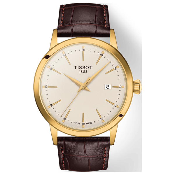  Tissot Watch T1294103626100 For Men - Analog Display, Leather Band - Brown 