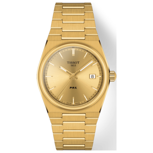  Tissot Watch t1372103302100 For Unisex - Analog Display, Stainless Steel Band - Gold 