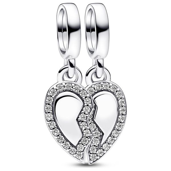 Elryan Pandora Broken Heart Shape Medal Silver
