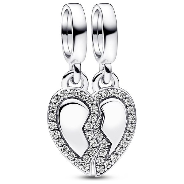 Pandora Broken Heart Shape Medal - Silver