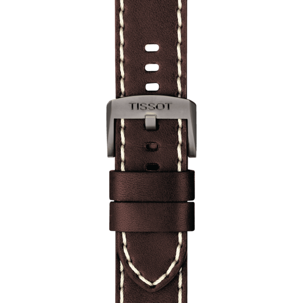  ساعة تيسوت للرجال T1166173604700 - عرض بعقارب, سوار من الجلد - بني 