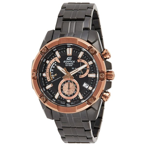 Elryan Casio Watch EFR 559DC 1BVUDF For Men Analog Display Stainless Steel Band Black