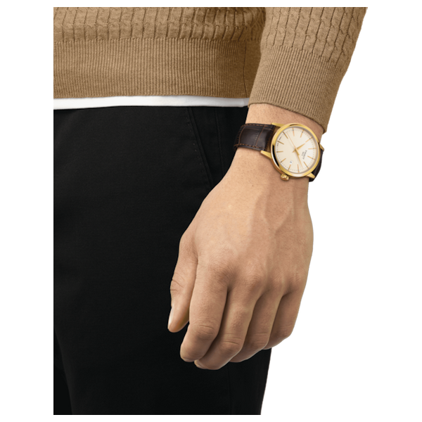  Tissot Watch T1294103626100 For Men - Analog Display, Leather Band - Brown 