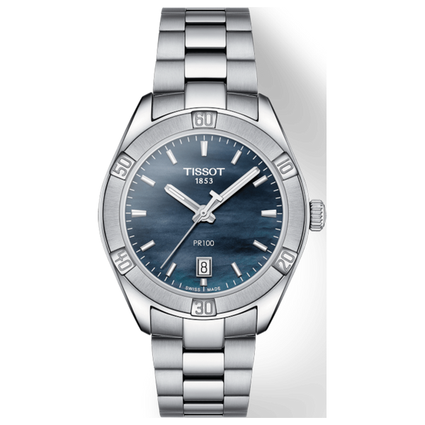  Tissot Watch T1019101112100 For Women - Analog Display, Stainless Steel Band - Gray 