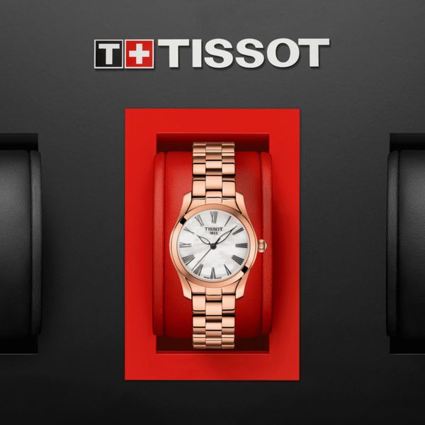  Tissot Watch T1122103311300 For Women - Analog Display, Stainless Steel Band - Bronze 