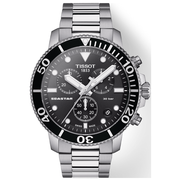  Tissot Watch T1204171105100 For Men - Analog Display, Stainless Steel Band - Silver 