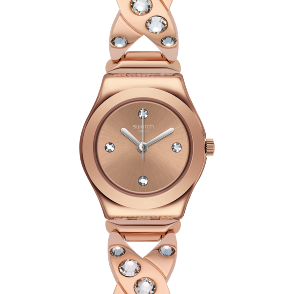  Swatch Watch YSG165G For Women - Analog Display, Stainless Steel Band - Bronze 