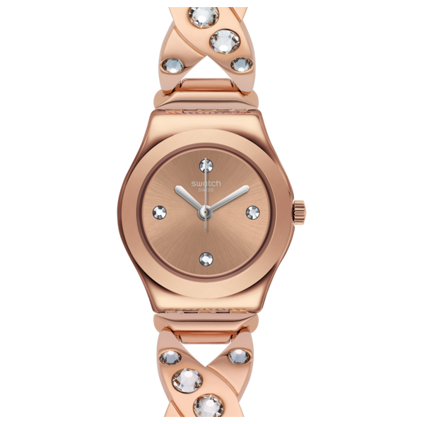  Swatch Watch YSG165G For Women - Analog Display, Stainless Steel Band - Bronze 