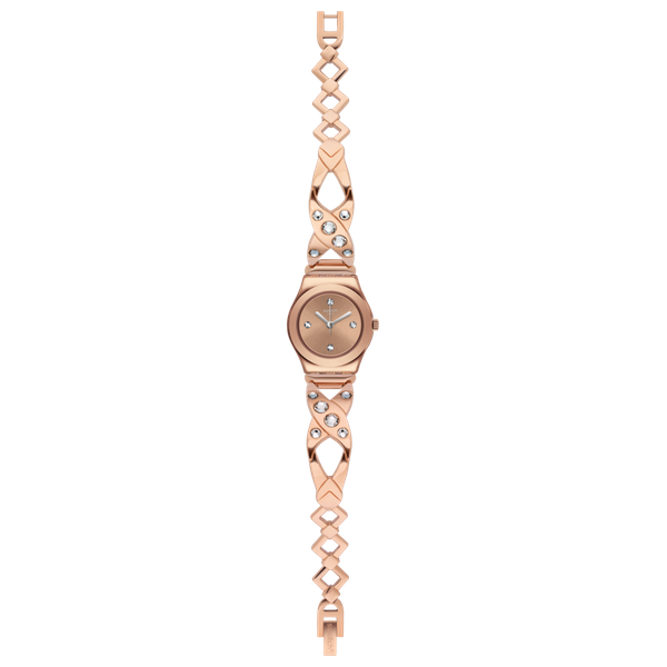  Swatch Watch YSG165G For Women - Analog Display, Stainless Steel Band - Bronze 