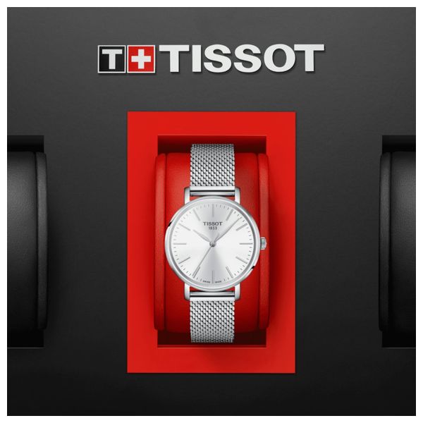  Tissot Watch T1432101101100 For Women - Analog Display, Stainless Steel Band - Gray 