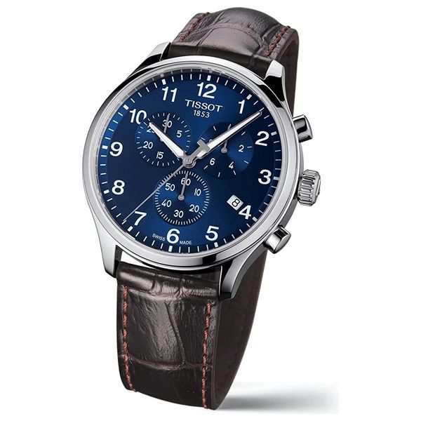  Tissot Watch t1166171604700 For Men - Analog Display, Leather Band - Brown 