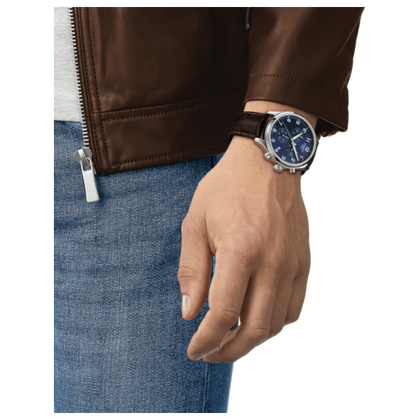  Tissot Watch t1166171604700 For Men - Analog Display, Leather Band - Brown 