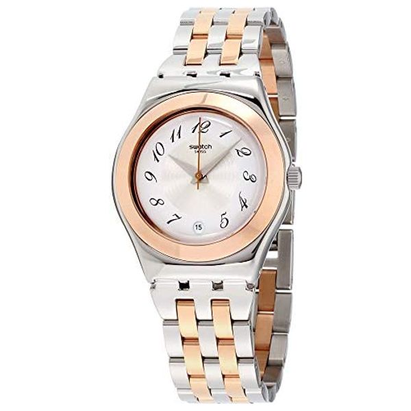  Swatch Watch YLS454G For Unisex - Analog Display, Stainless Steel Band - Silver 