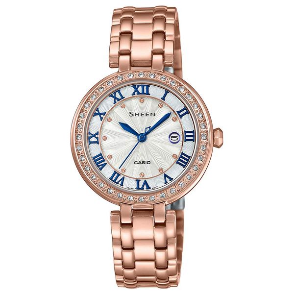 Elryan Casio Watch SHE 4034PG 7AUDR For Women Analog Display Stainless Steel Band Rose