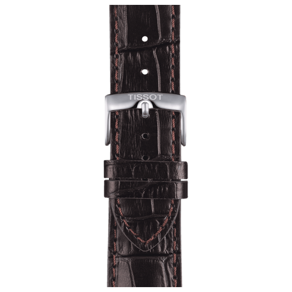 Tissot Watch t1166171604700 For Men - Analog Display, Leather Band - Brown 