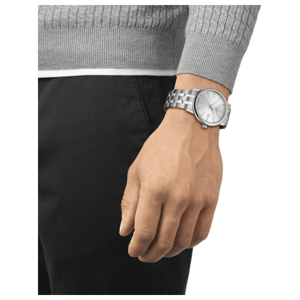  Tissot Watch T1294101103100 For Men - Analog Display, Stainless Steel Band - Silver 