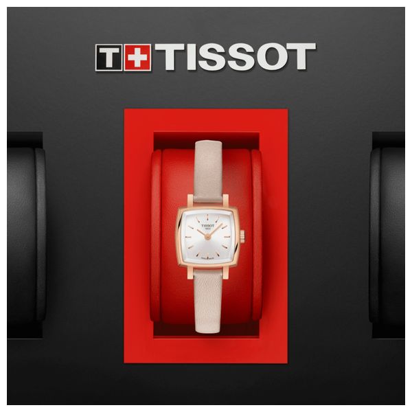  ساعة تيسوت للنساء T0581093603100 - عرض بعقارب, سوار من الجلد - وردي 