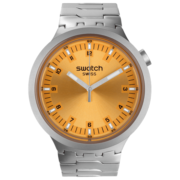  Swatch Watch SB07S103G For Men - Analog Display, Stainless Steel Band - Silver 