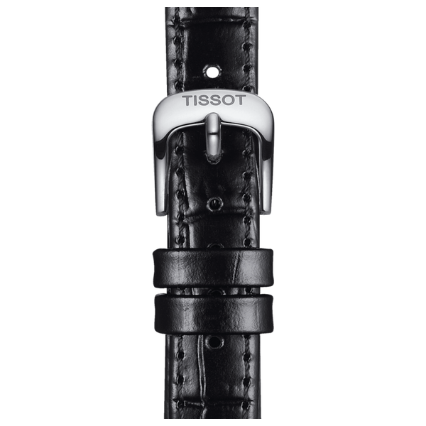  ساعة تيسوت للنساء T0580091105100 - عرض بعقارب, سوار من الجلد - اسود 