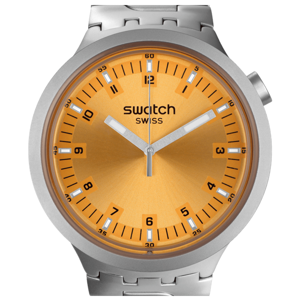 Swatch Watch SB07S103G For Men - Analog Display, Stainless Steel Band - Silver 