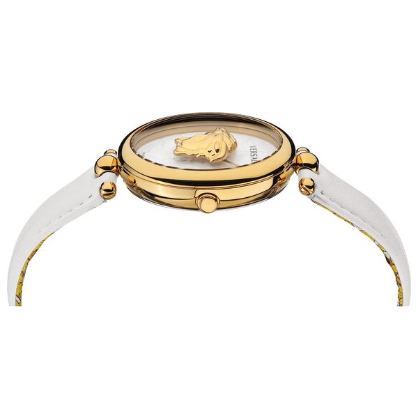  Versace Watch VECO01320 For Women - Analog Display, Leather Band - White 