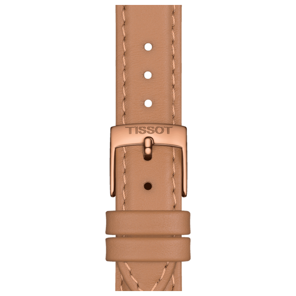  ساعة تيسوت للنساء T1432103601100 - عرض بعقارب, سوار من الجلد - بيجي 