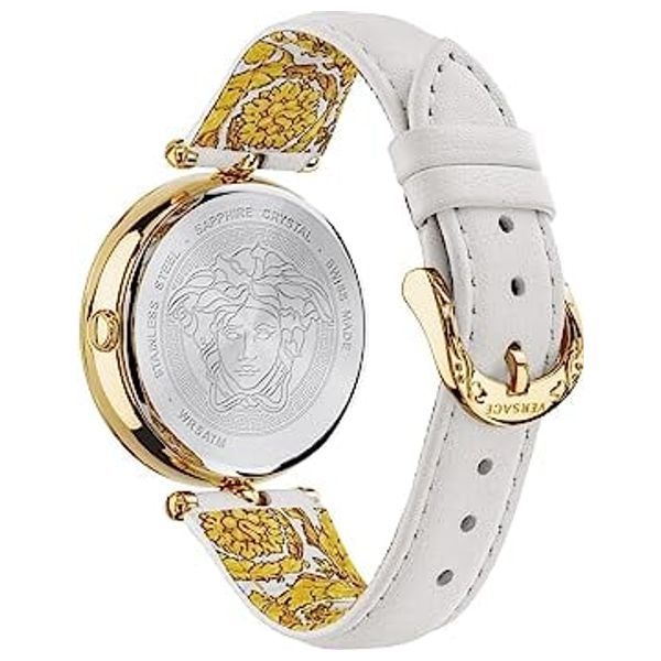  Versace Watch VECO01320 For Women - Analog Display, Leather Band - White 