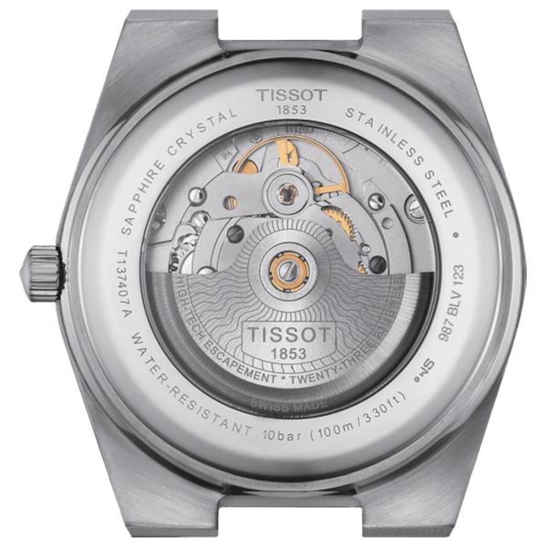  Tissot Watch t1374071104100 For Men - Analog Display, Stainless Steel Band - Gray 