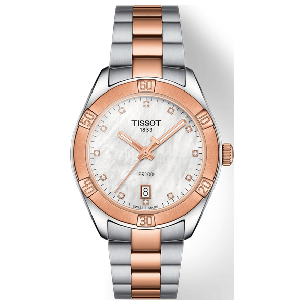  Tissot Watch T1019102211600 For Women - Analog Display, Stainless Steel Band - Bronze 