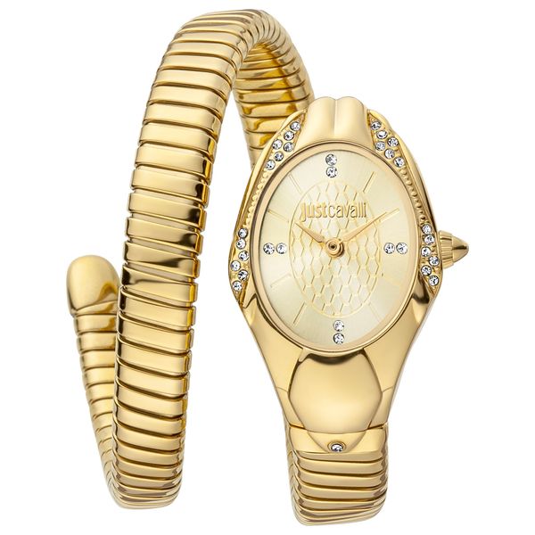  ساعة جست كافالي للنساء 1Jc1L183m0025 - عرض بعقارب, سوار من ستانلس ستيل - ذهبي 