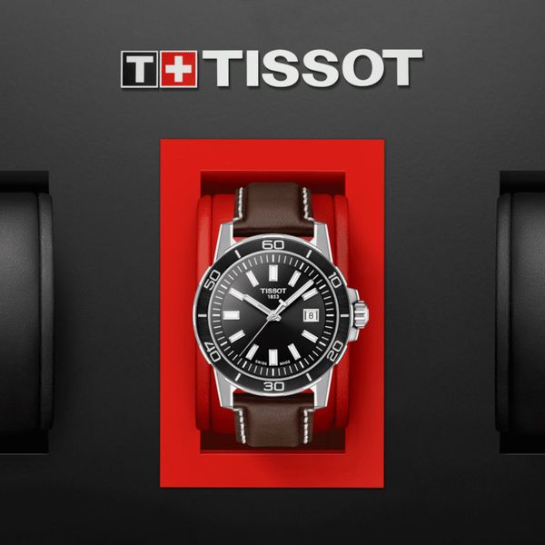  ساعة تيسوت للرجال T1256101605100 - عرض بعقارب, سوار من الجلد - جوزي 
