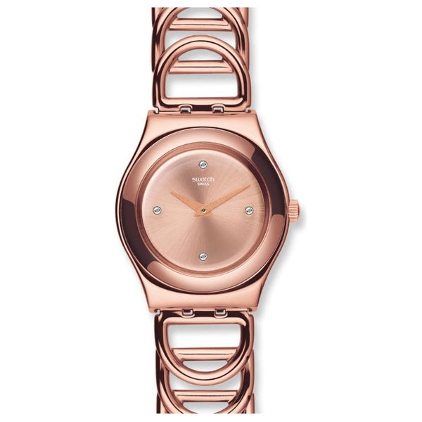  Swatch Watch YLG126G For Women - Analog Display, Stainless Steel Band - Bronze 