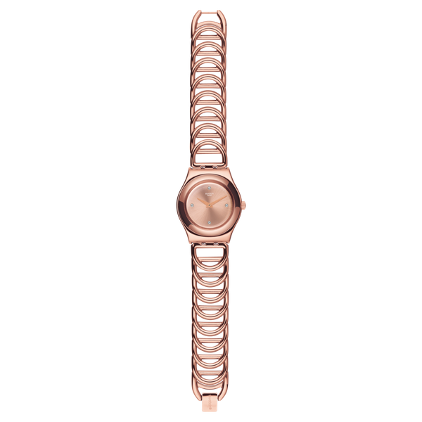  Swatch Watch YLG126G For Women - Analog Display, Stainless Steel Band - Bronze 