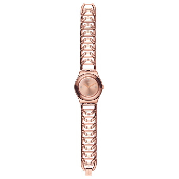  Swatch Watch YLG126G For Women - Analog Display, Stainless Steel Band - Bronze 