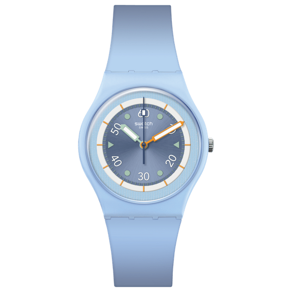  Swatch SO31L100 For Men - Analog Display, Silicone Band - Blue 