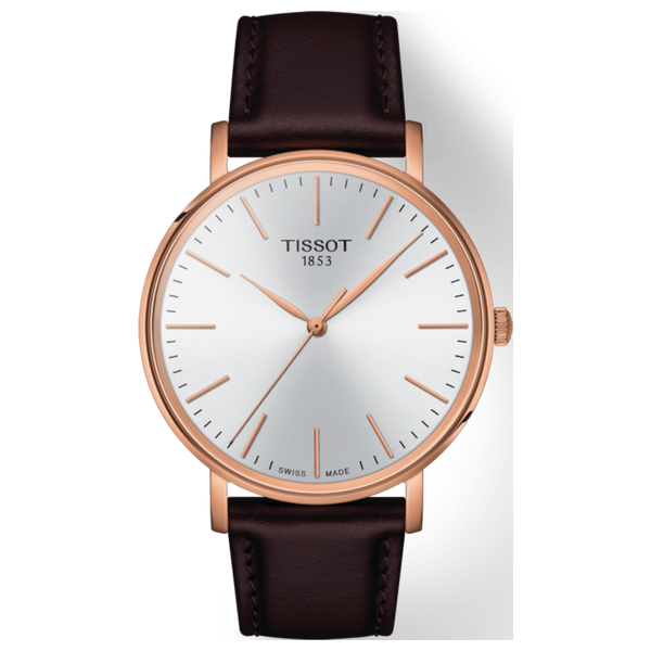  Tissot Watch T1434103601100 For Men - Analog Display, Leather Band - Brown 