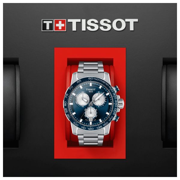  Tissot Watch T1256171104100 For Men - Analog Display, Stainless Steel Band - Silver 