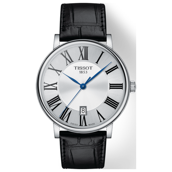  Tissot Watch T1224101603300 For Men - Analog Display, Leather Band - Black 