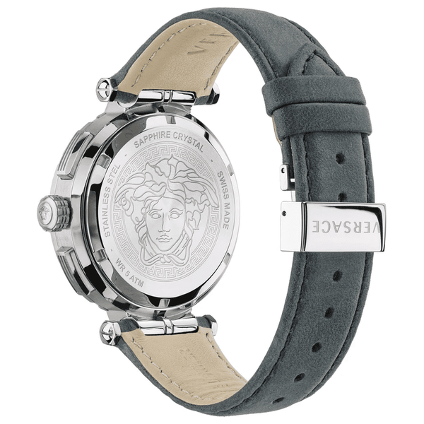  Versace Watch VEPM00120 For Men - Analog Display, Leather Band - Black 