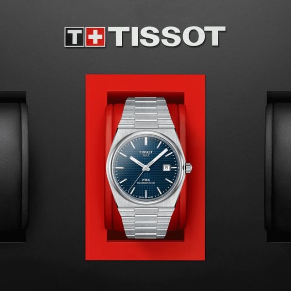  Tissot Watch t1374071104100 For Men - Analog Display, Stainless Steel Band - Gray 