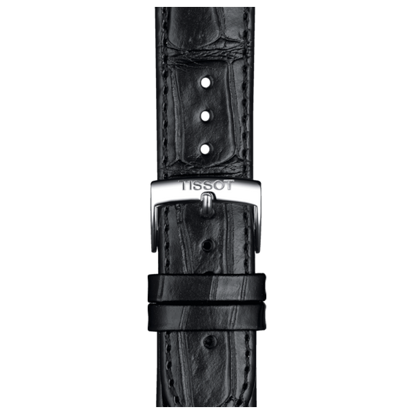  Tissot Watch T1224101603300 For Men - Analog Display, Leather Band - Black 