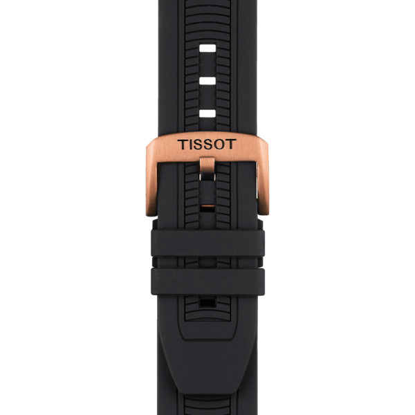  Tissot Watch t1154173705100 For Men - Analog Display, Silicone Band - Black 