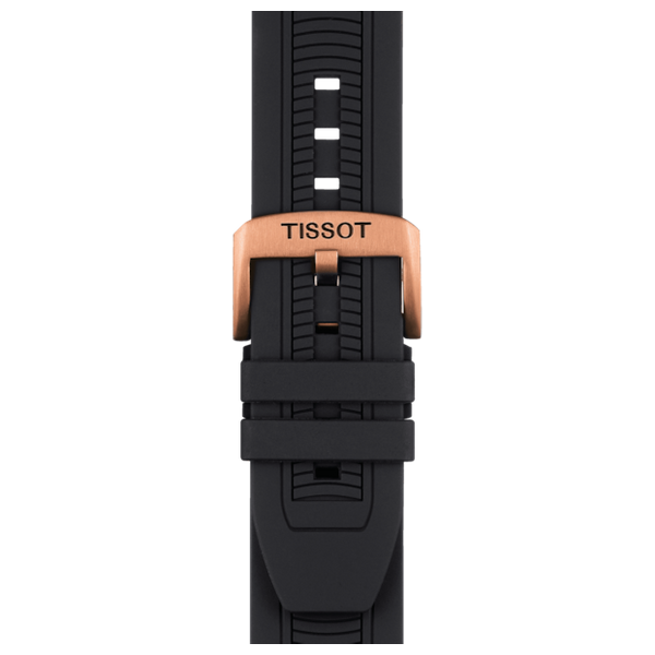  Tissot Watch t1154173705100 For Men - Analog Display, Silicone Band - Black 