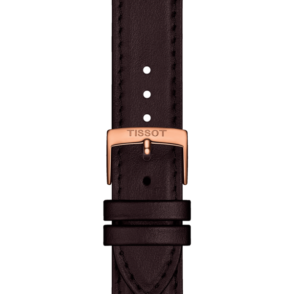  ساعة تيسوت للرجال T1434103601100 - عرض بعقارب, سوار من الجلد - بني 