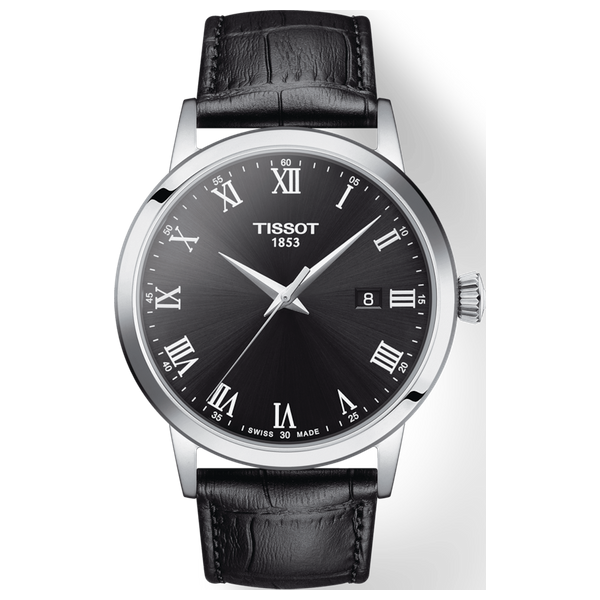  Tissot Watch T1294101605300 For Men - Analog Display, Leather Band - Black 
