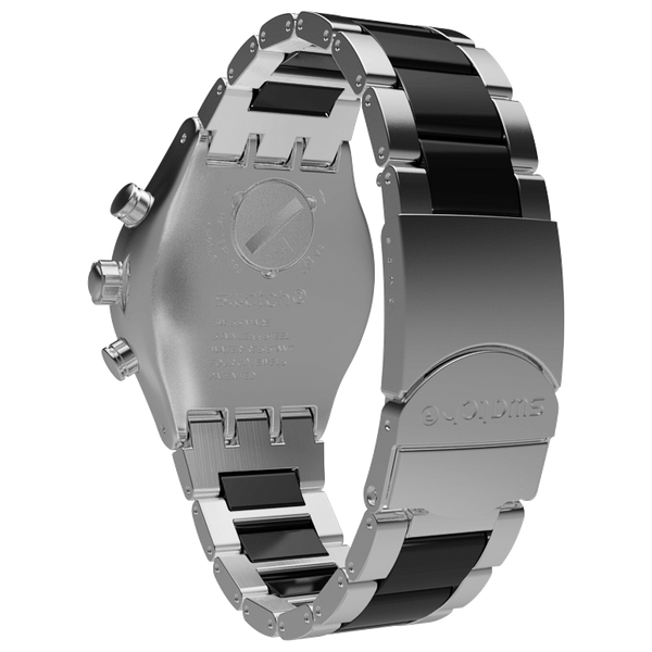  Swatch Watch YVS441G For Men - Analog Display, Stainless Steel Band - Silver 