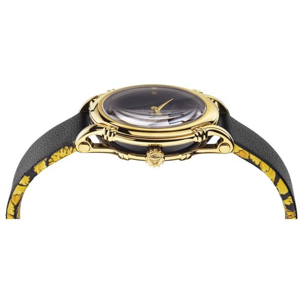  Versace Watch VEPN00320 For Women - Analog Display, Leather Band - Black 