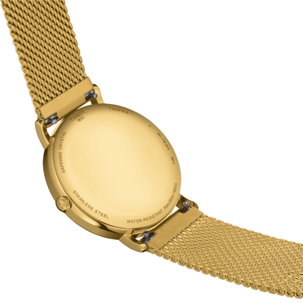  ساعة تيسوت للرجال T1434103302100 - عرض بعقارب, سوار من ستانلس ستيل - ذهبي 