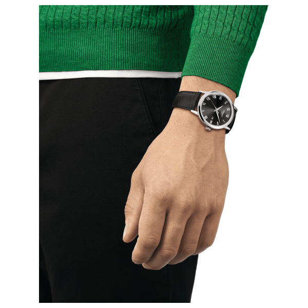  Tissot Watch T1294101605300 For Men - Analog Display, Leather Band - Black 